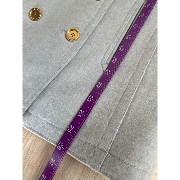 J.Crew Nello Gori Wool & Cashmere Double Breasted Peacoat - Light Gray - 10P - Picture 7 of 7